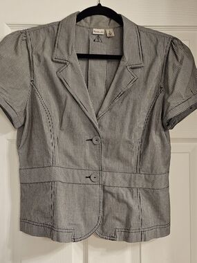 Rubbish Black & White Checked Short Sleeve Top Sz XL